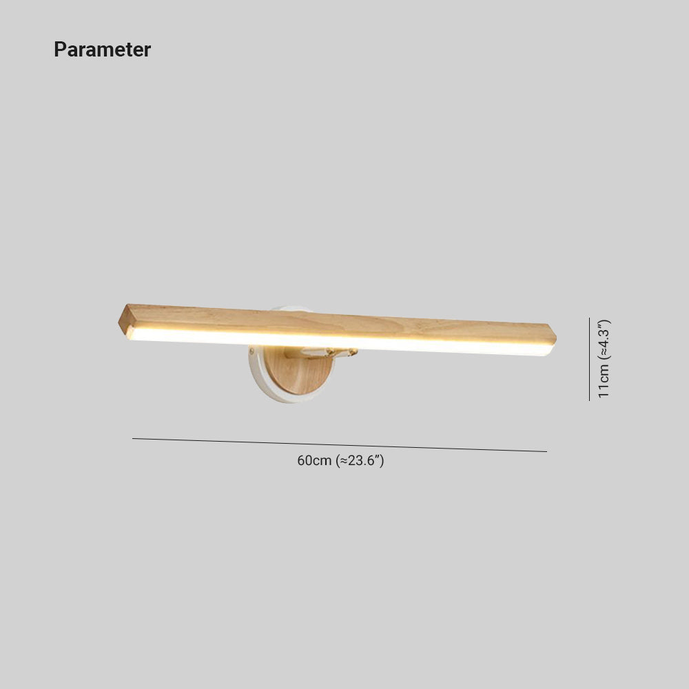 Ozawa Modern Linear Wooden Mirror Front Vanity Wall Lamp - Lumpaz