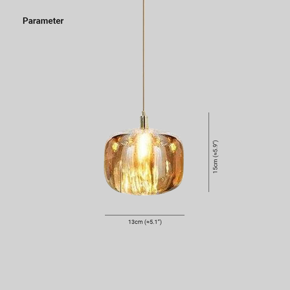 Hailie Modern Bubble Glass LED Pendant Light, Amber/Clear/Gray - Lumpaz