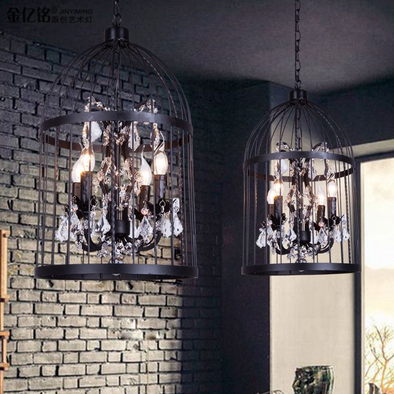 Cooley Designer Industrial Vintage Birdcage Pendant Light - Lumpaz