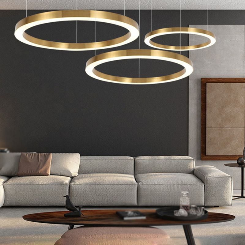 Arisha Modern Ring Metal Pendant Light, Gold - Lumpaz