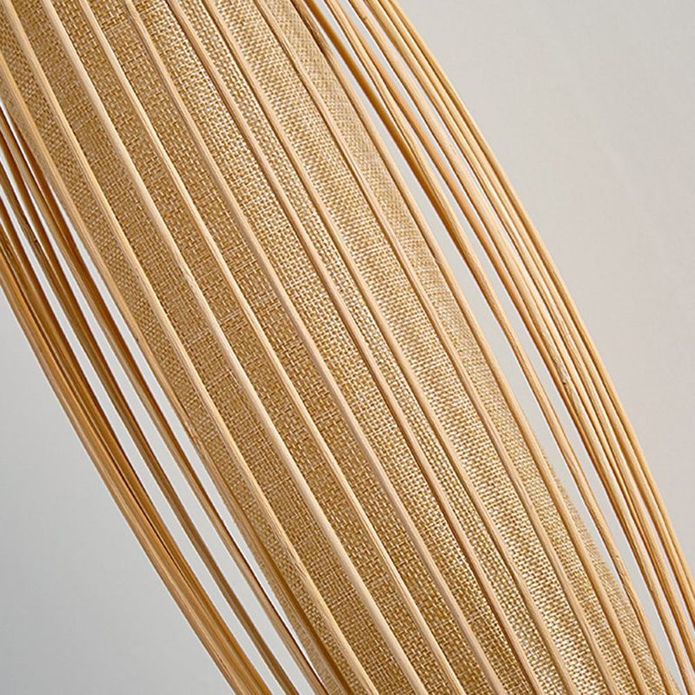 Muto Japanese Cylindrical Rattan Wall Lamp Bamaoo Bedroom - Lumpaz