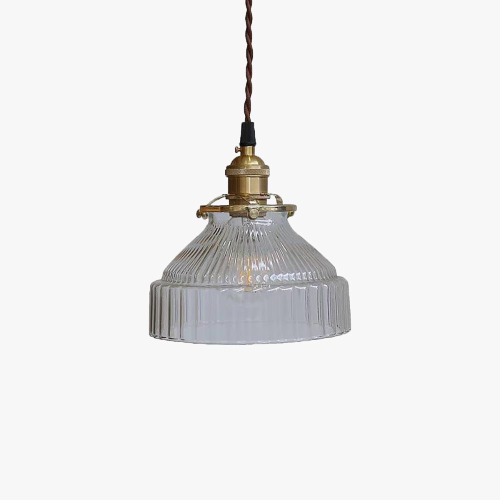 Cairns Pendant Light Dome Vintage, Glass, Brass/Black, Dining Room - Lumpaz