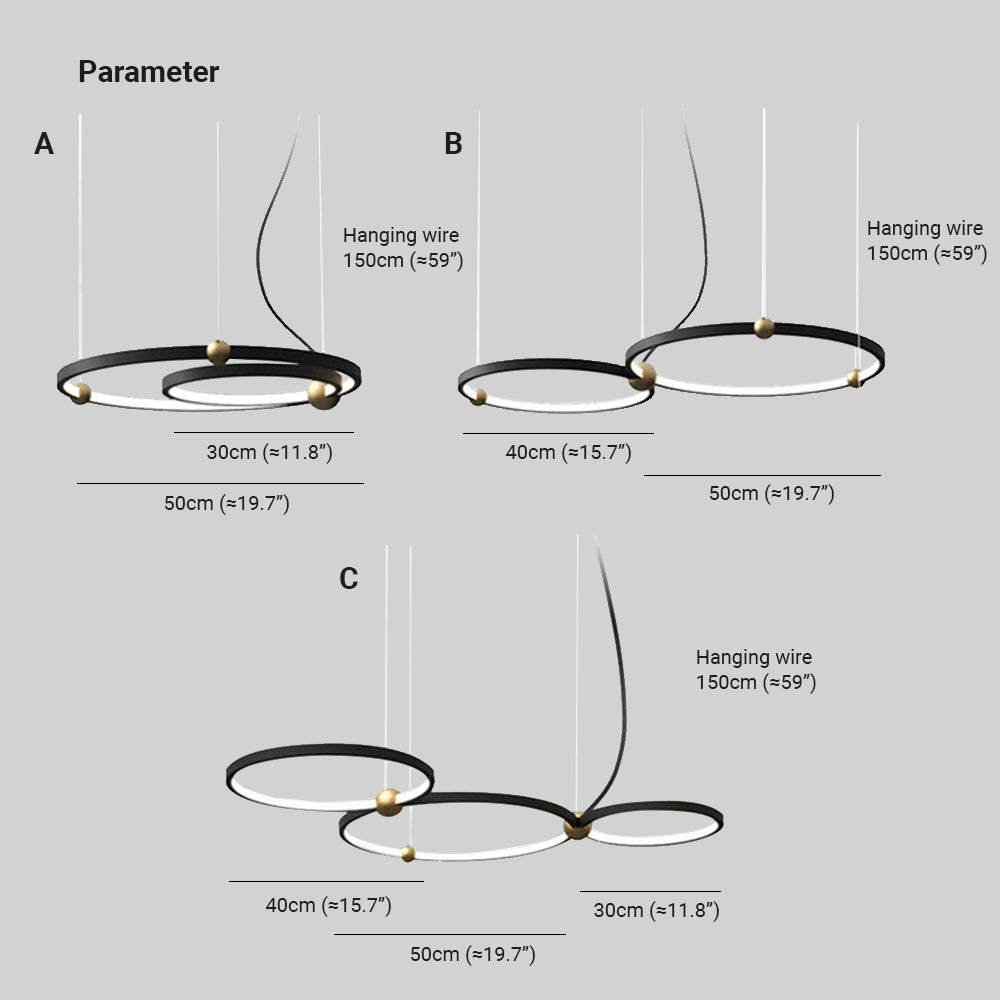 Arisha Minimalist Ring Metal Pendant Light, Black - Lumpaz