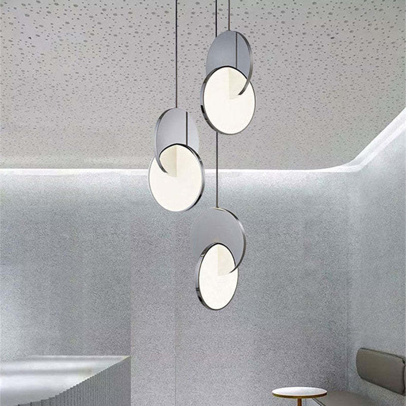 Welsh Pendant Light, Disc, Gold/Silver - Lumpaz