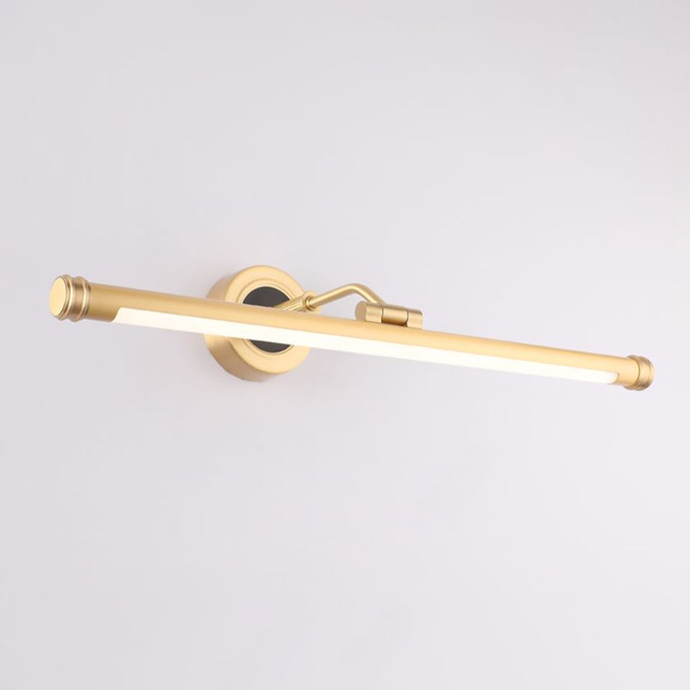 Leigh Vintage Linear Metal/Acrylic Wall Lamp, Brass, Bathroom - Lumpaz