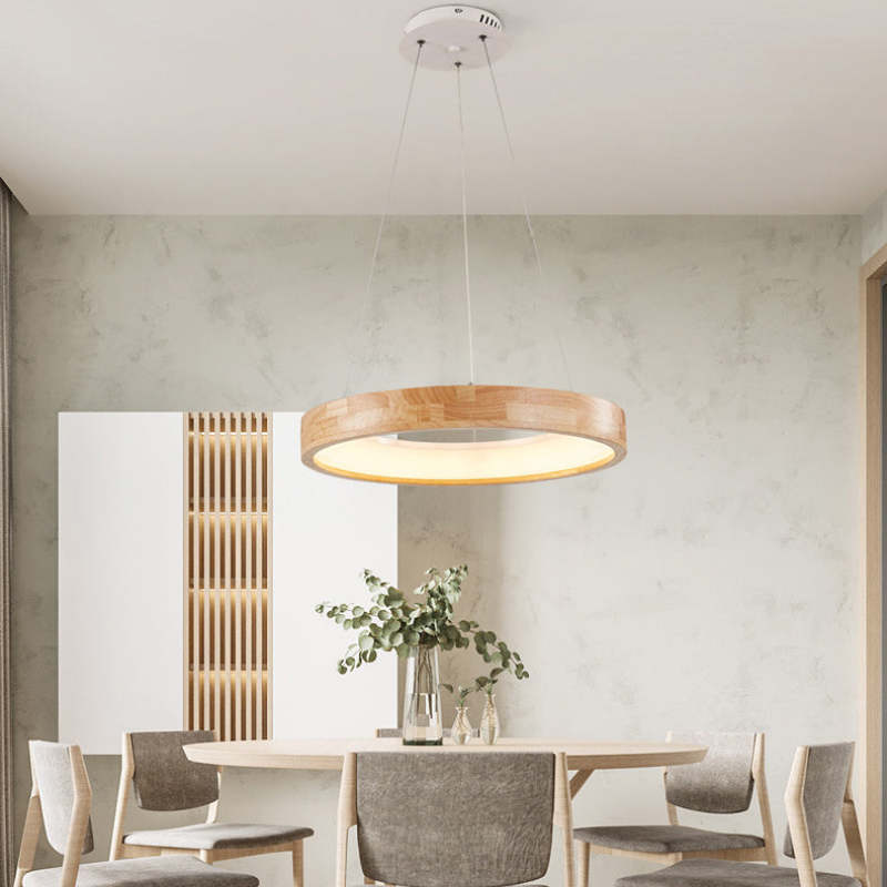 Ozawa Modern Ring Wood Pendant Light - Lumpaz
