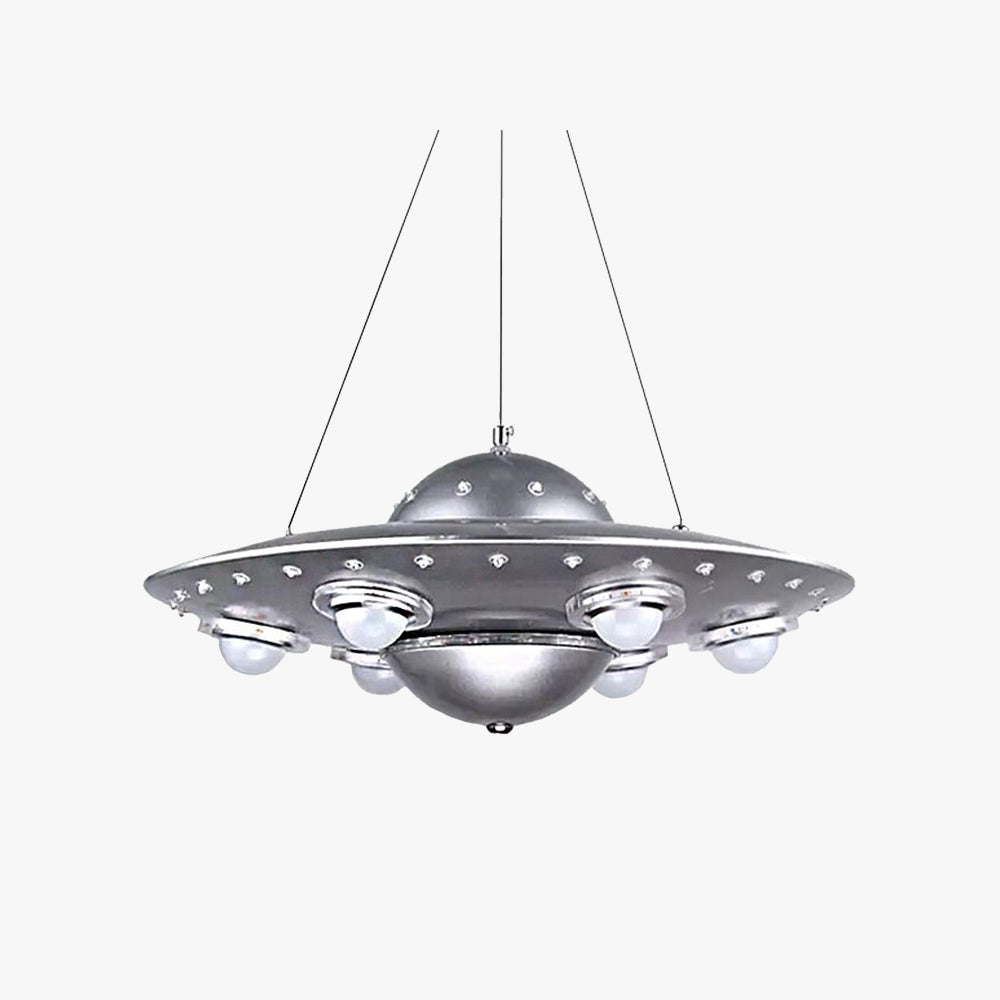 Alessio Modern UFO Metal Kids Pendant Light Silver - Lumpaz