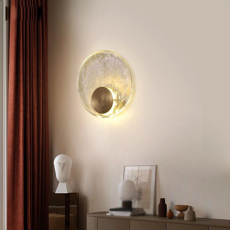Kristy Art Deco Globe Crystal&Metal Bedroom Wall Lamp, Gold - Lumpaz