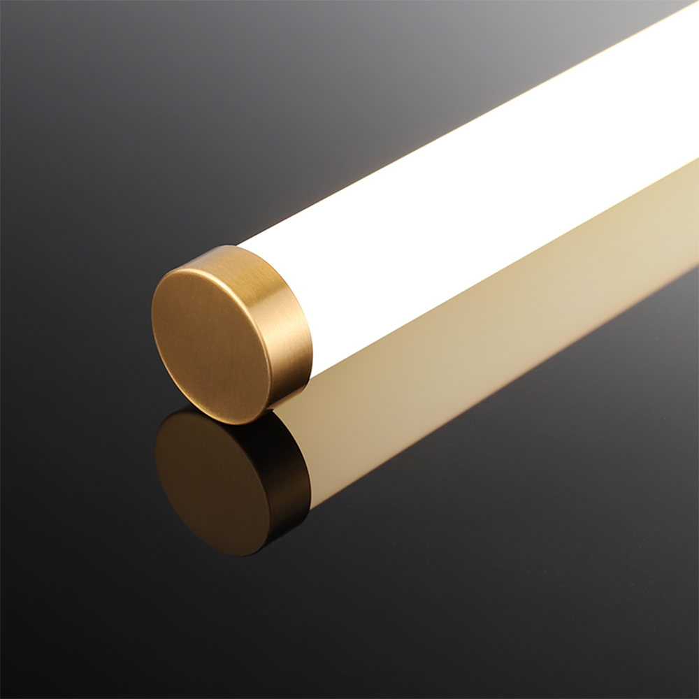 Leigh Modern Linear Cooper White Mirror Front Wall Lamp - Lumpaz
