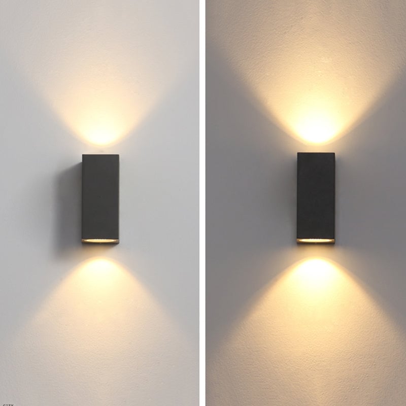 Orr Minimalist Metal Square Outdoor Wall Lamp, Black - Lumpaz