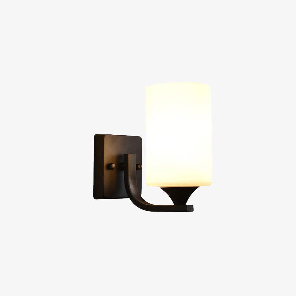 Eryn Modern Cylinder Metal Vanity Wall Lamp, Black/Chrome - Lumpaz