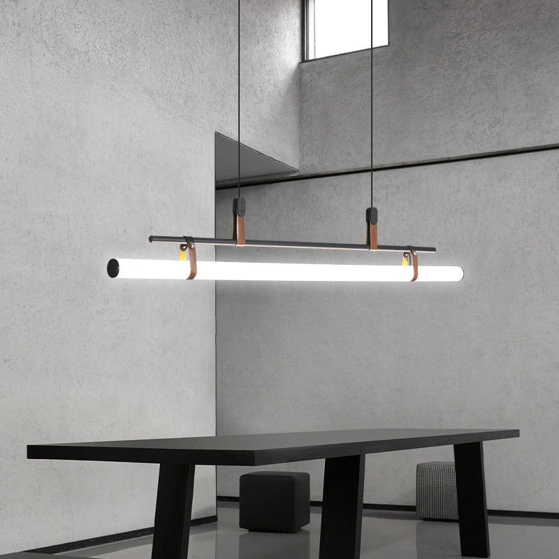 Edge Modern Linear Metal Pendant Light, Black/Gold - Lumpaz