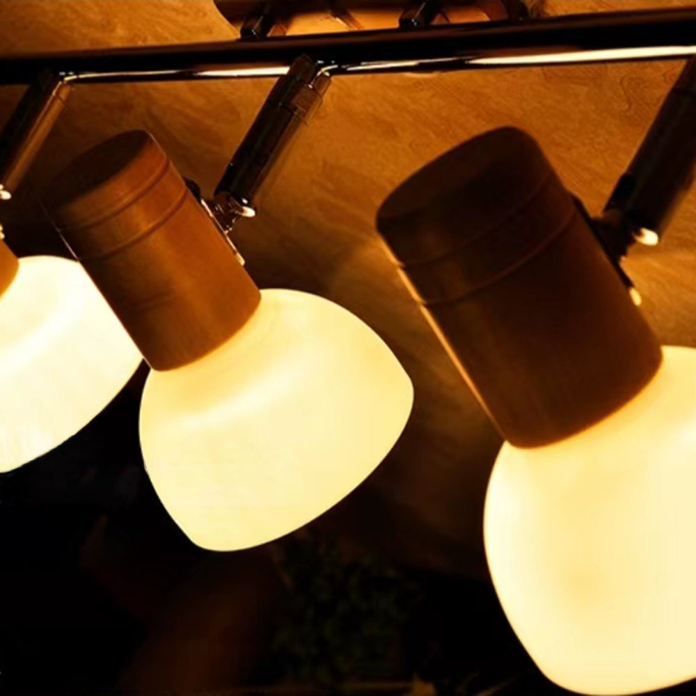 Ozawa Multi Dome Mirror Front Wooden Vanity Wall Lamp, Log Color - Lumpaz