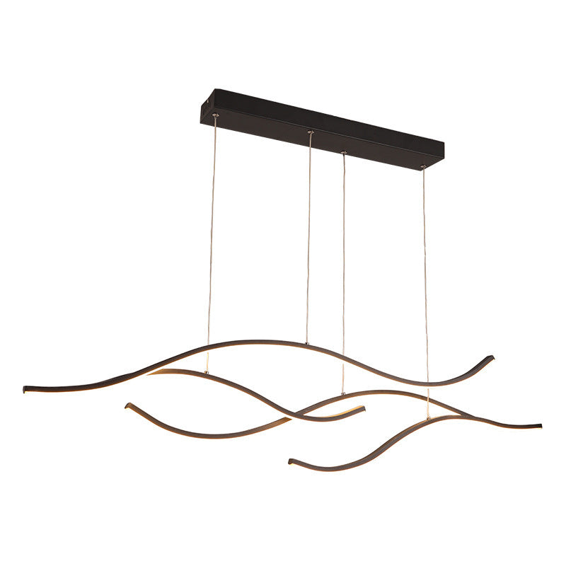Pendant Light, Multi-Curved, Black/Gold, Metal - Lumpaz