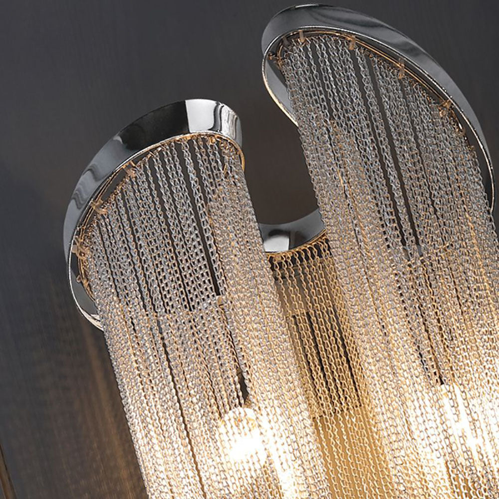 Colon Wall Lamp Modern/Art Deco, Tassel Chain, Silver, Bedroom - Lumpaz