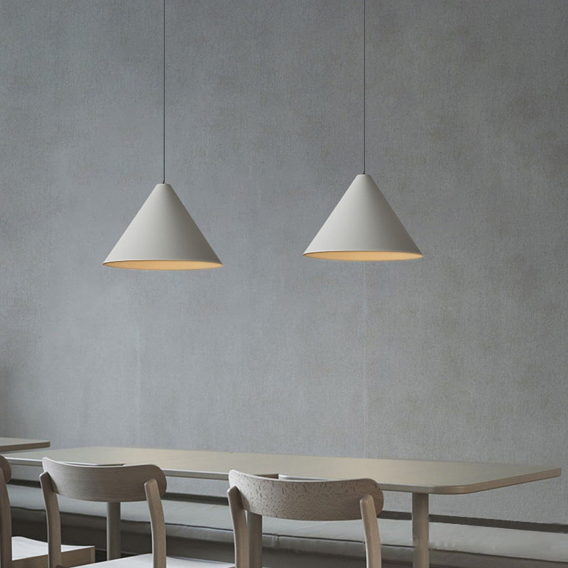 Carins Minimalist Cone Metal Pendant Light, Gray - Lumpaz