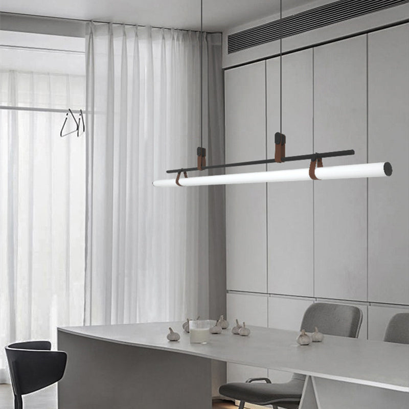 Edge Modern Linear Metal Pendant Light, Black/Gold - Lumpaz