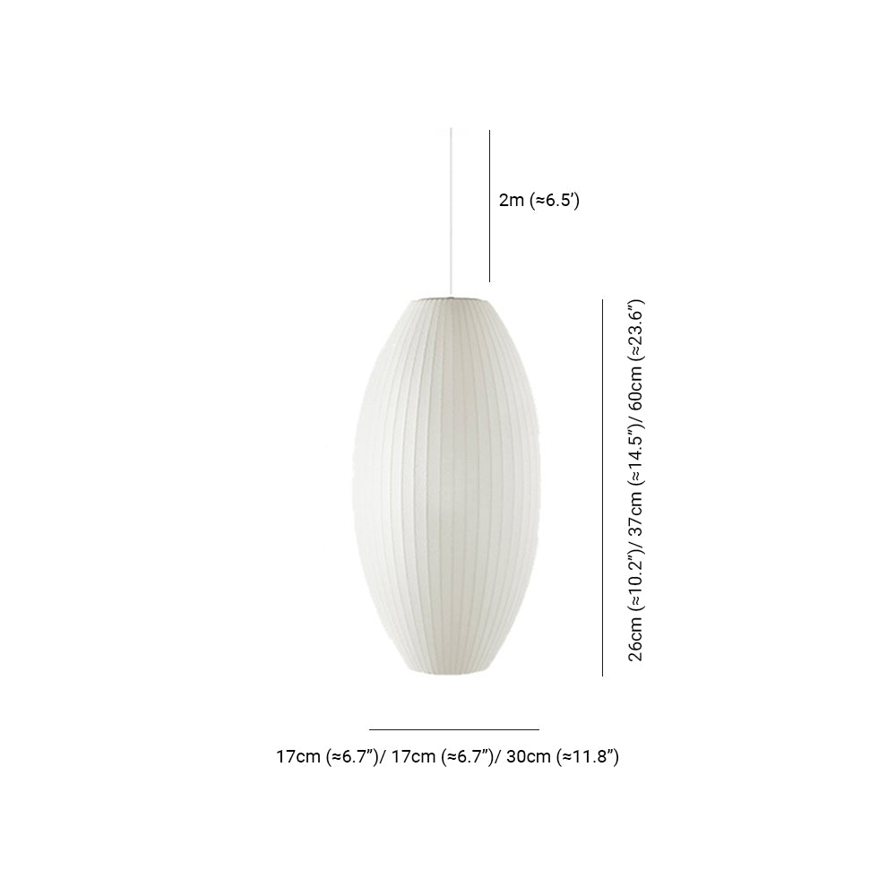 Renée White Single Pendant Light, Artificial Silk Shade, 6 Style - Lumpaz