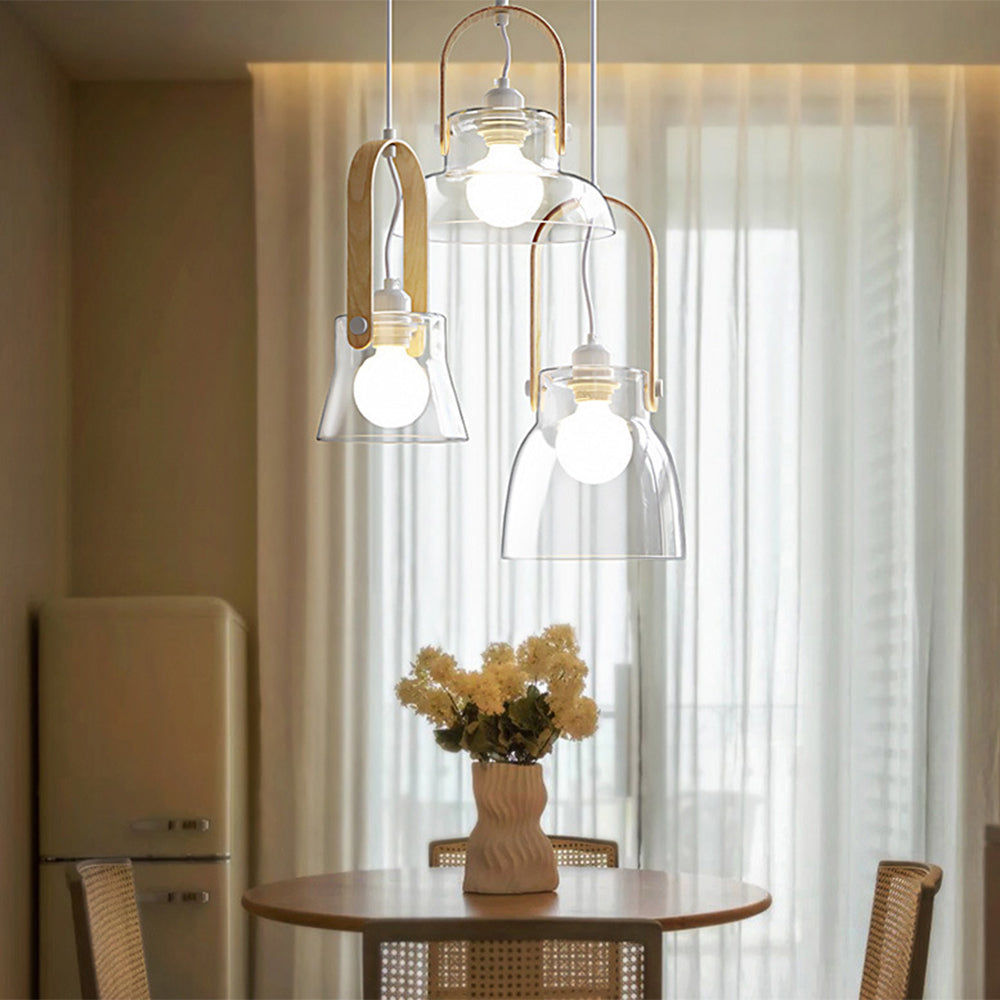 Hailie Minimalist Bowl Shaped Glass Pendant Light, Clear - Lumpaz