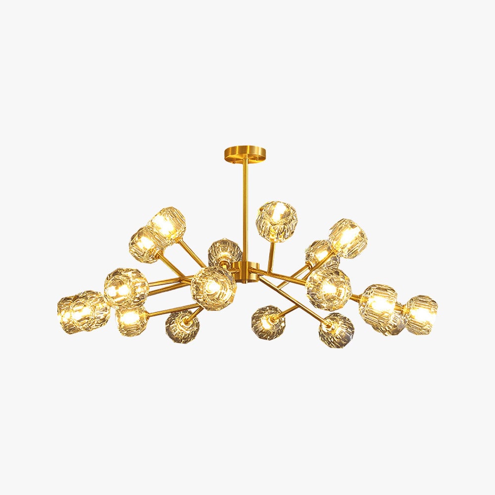 Valentina Modern Blown Metal Pendant Light, Gold - Lumpaz