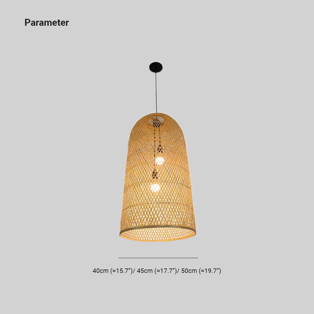 Ritta Natural Handmade Bamboo Led Pendant Light, Bedroom - Lumpaz