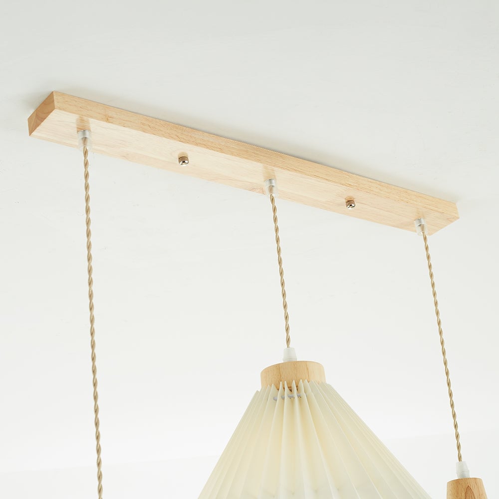 Ozawa Pendant Light Umbrella Shape Art, Wood, White, Bedroom - Lumpaz
