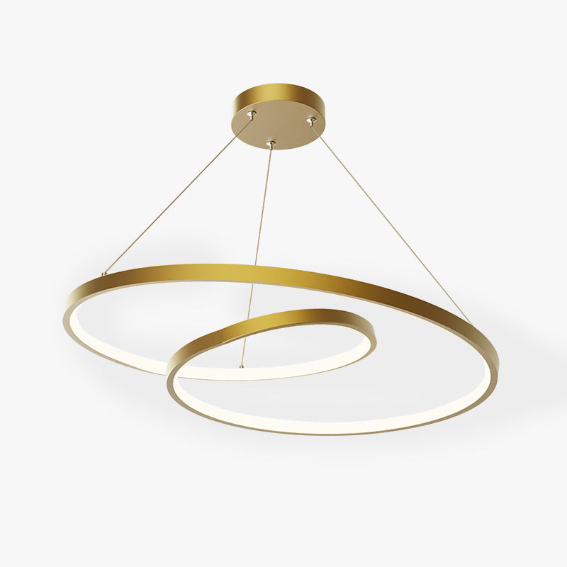 Arisha Pendant Light Curved Circle, Brass - Lumpaz