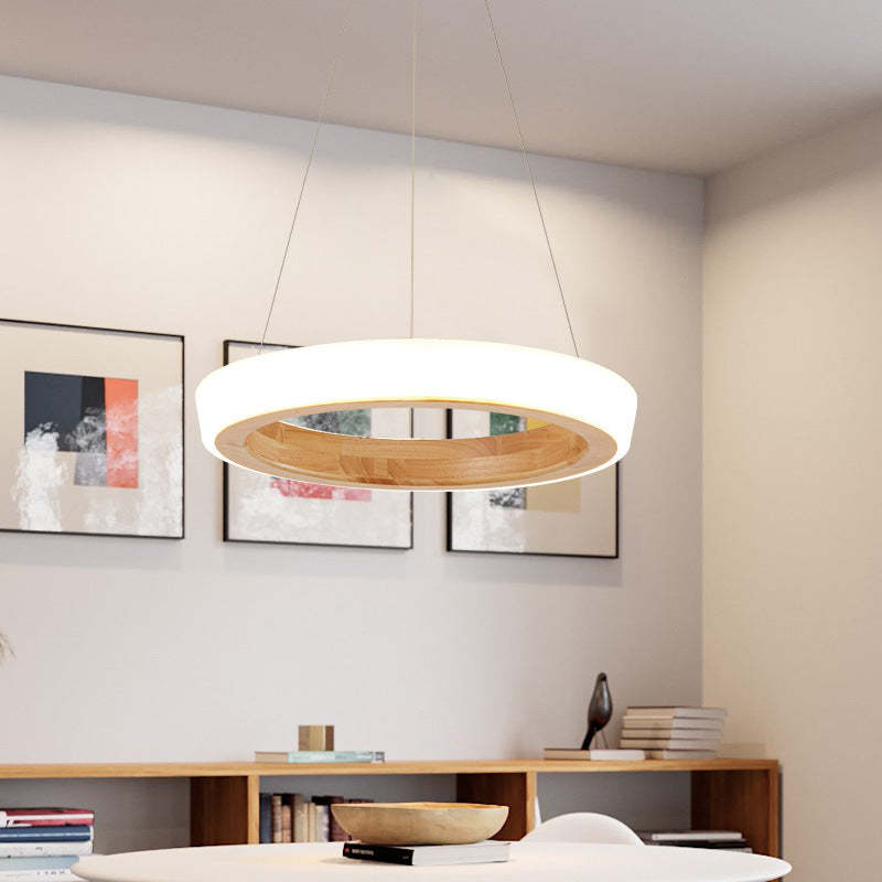 Ozawa Modern Ring Wood Pendant Light - Lumpaz