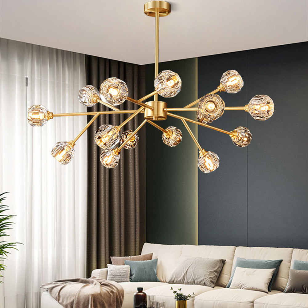 Valentina Modern Blown Metal Pendant Light, Gold - Lumpaz