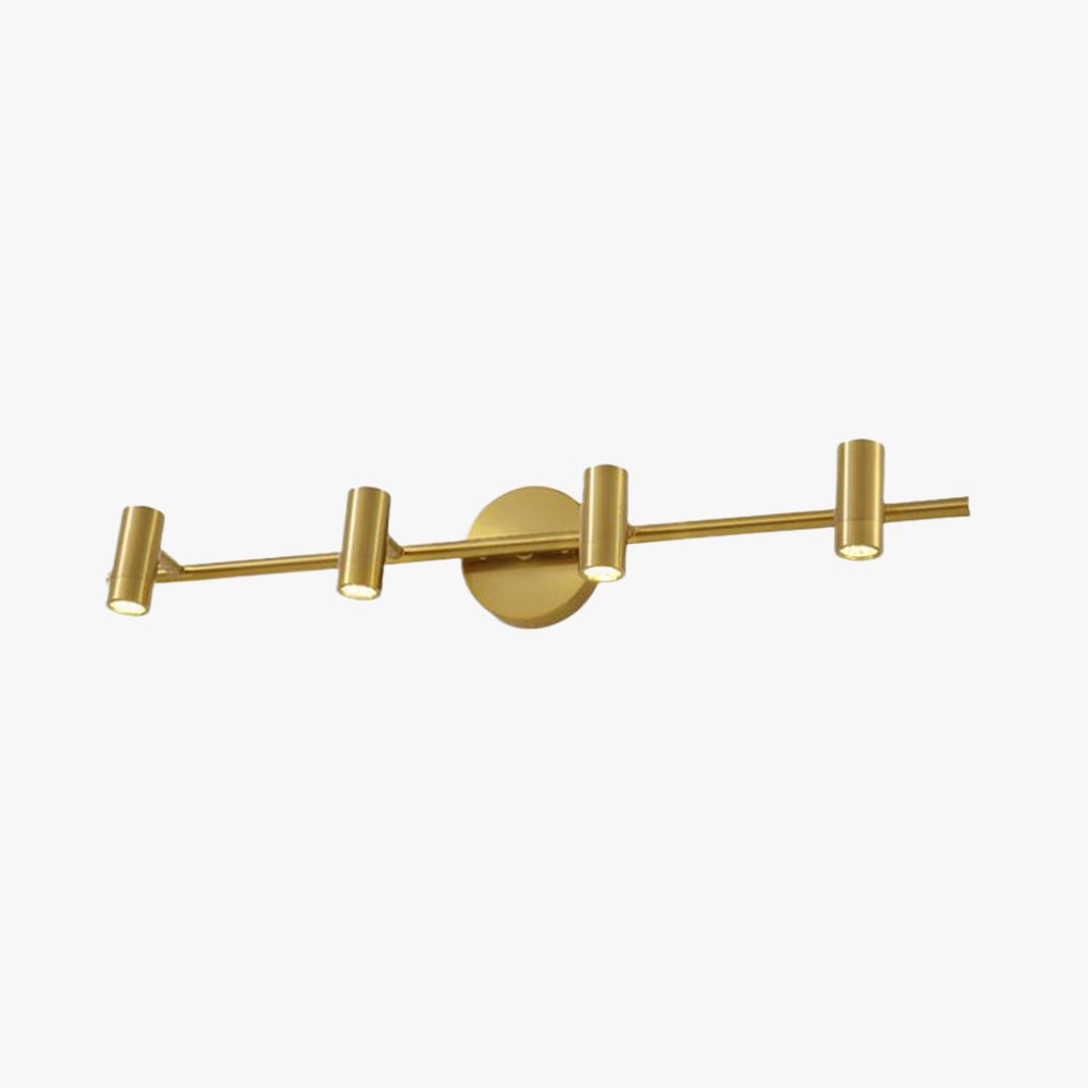 Freja Modern Geometric Metal Mirror Front Wall Lamp, Brass - Lumpaz