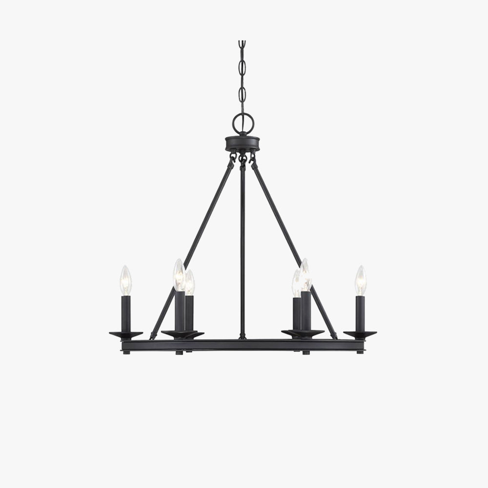 Silva Modern Candles Chandelier Black Metal Living Room/Bedroom - Lumpaz