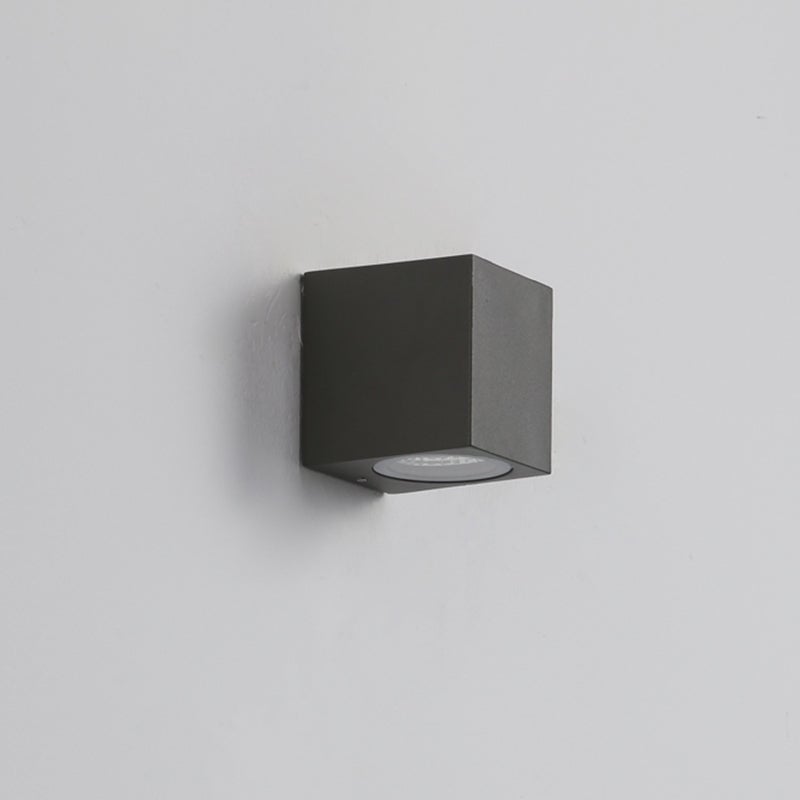 Orr Minimalist Metal Square Outdoor Wall Lamp, Black - Lumpaz