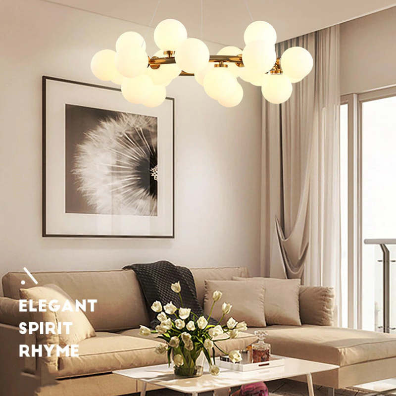 Valentina Chandelier Bubble, Magic Beans, Glass, Dining Room - Lumpaz
