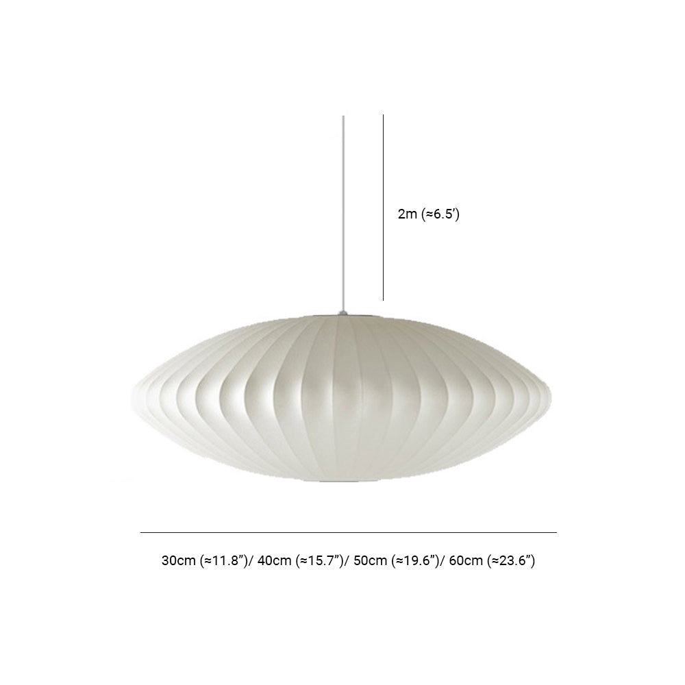 Renée White Single Pendant Light, Artificial Silk Shade, 6 Style - Lumpaz