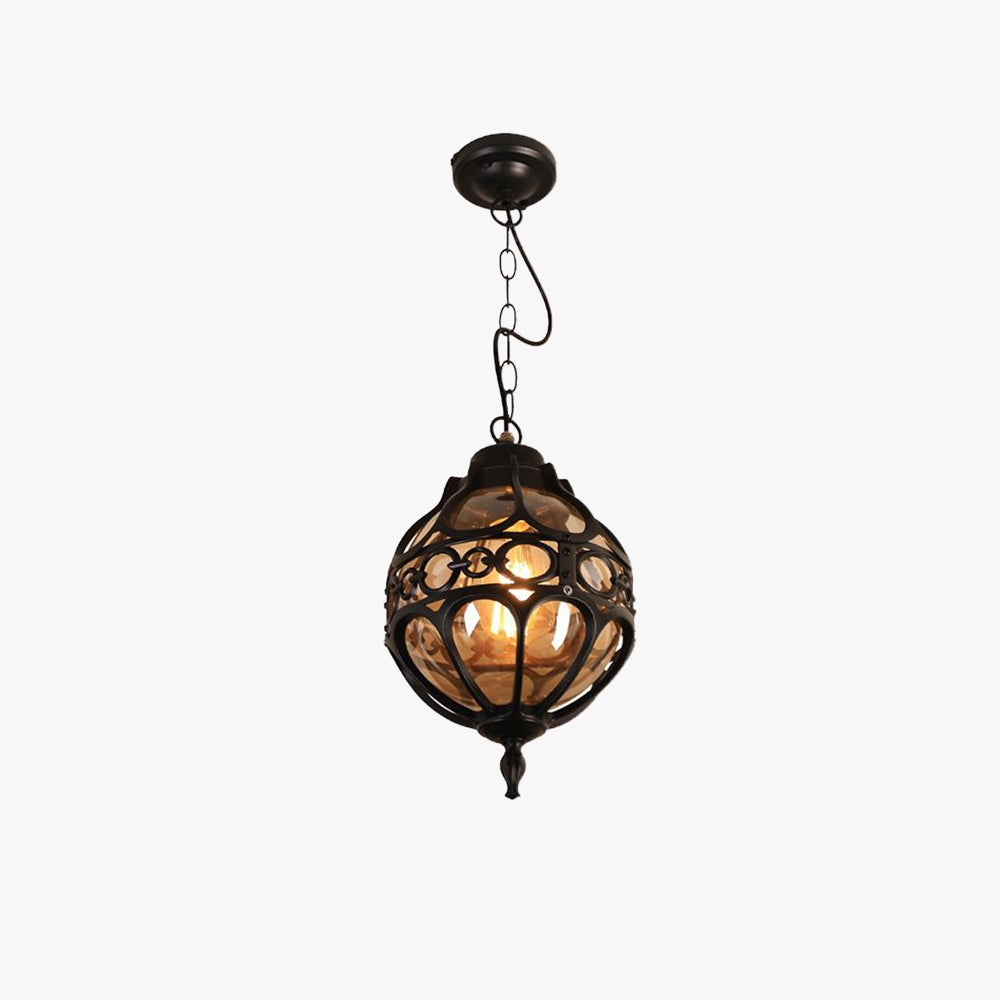 Alessio Loft Sphere Vintage Farmhouse Rustic Pendant Light Black/Bronze Dining Room - Lumpaz