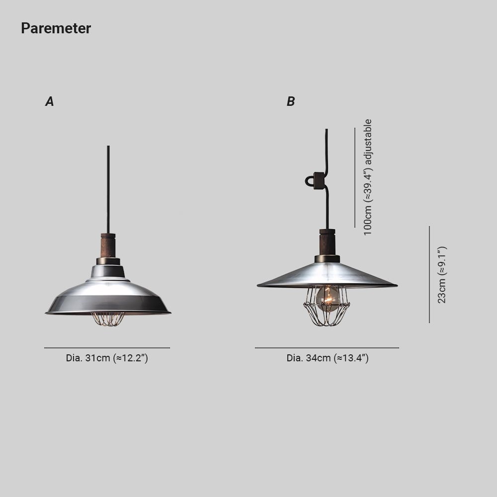 Alessio Industrial Vintage Pendant Light Metal Kitchen Restaurant - Lumpaz