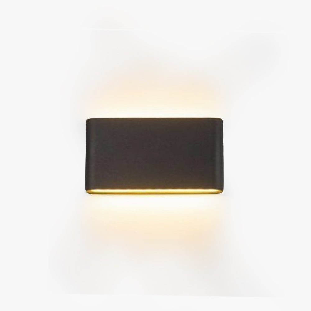 Orr Modern Rectagulart Metal Outdoor Wall Lamp, Black/White - Lumpaz