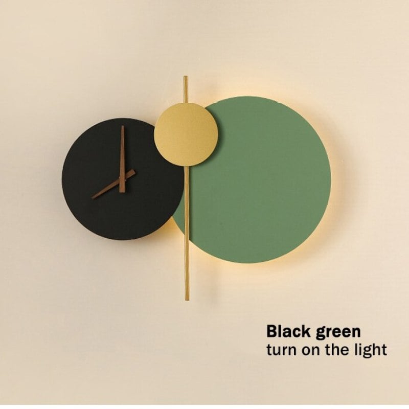 Nielsen Modern Clock Metal Painted Wall Light LED Light Bedroom - Lumpaz