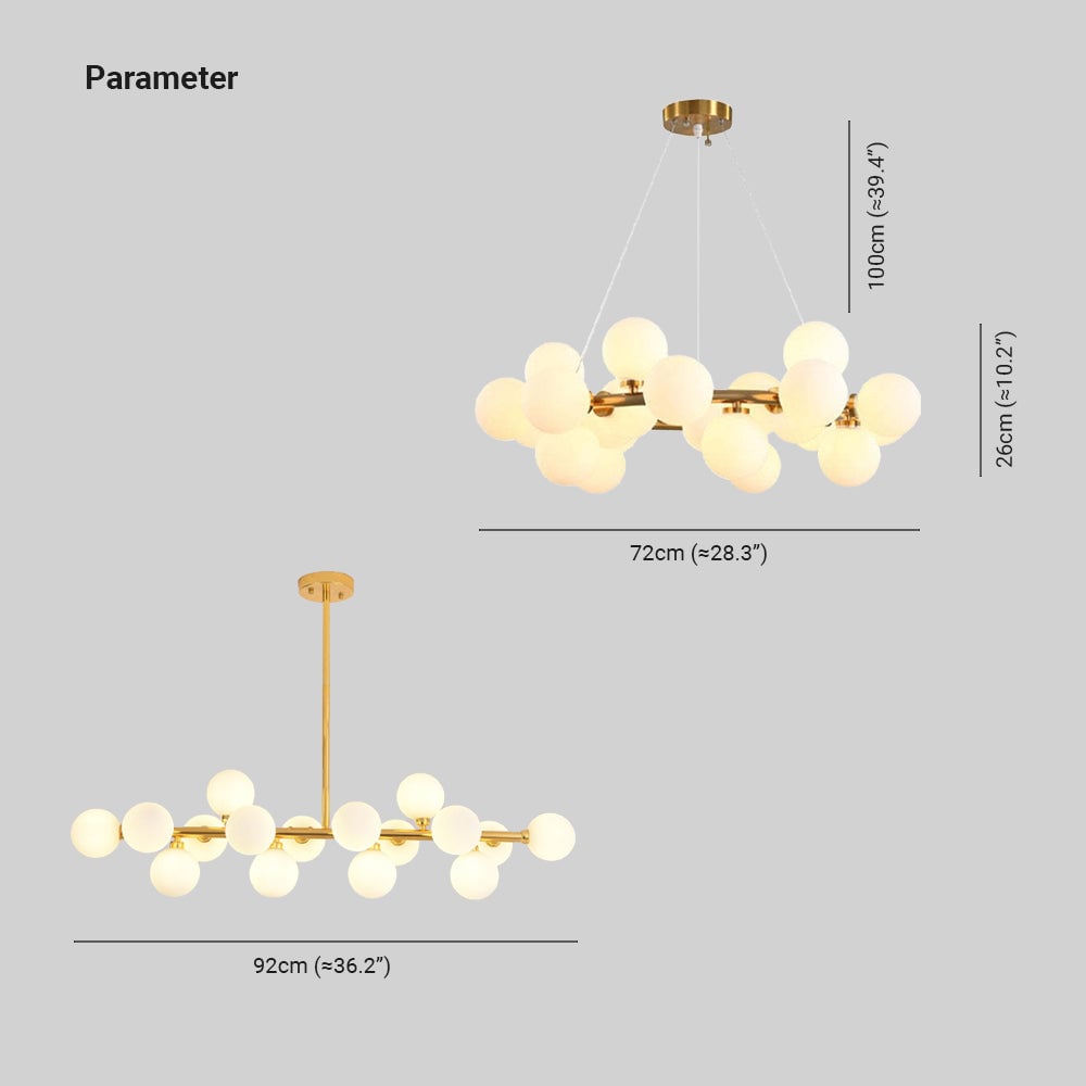 Valentina Chandelier Bubble, Magic Beans, Glass, Dining Room - Lumpaz
