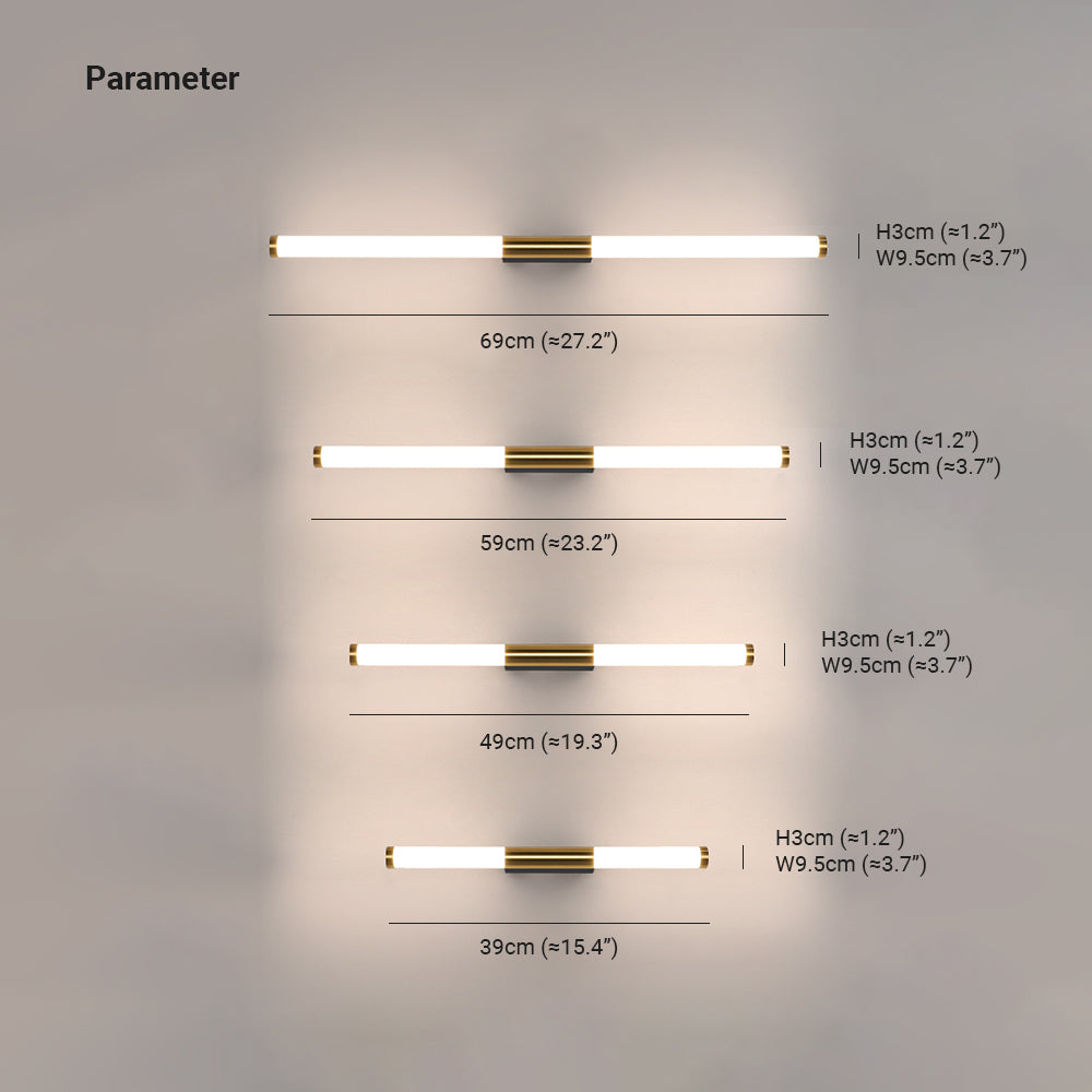 Leigh Modern Linear Cooper White Mirror Front Wall Lamp - Lumpaz