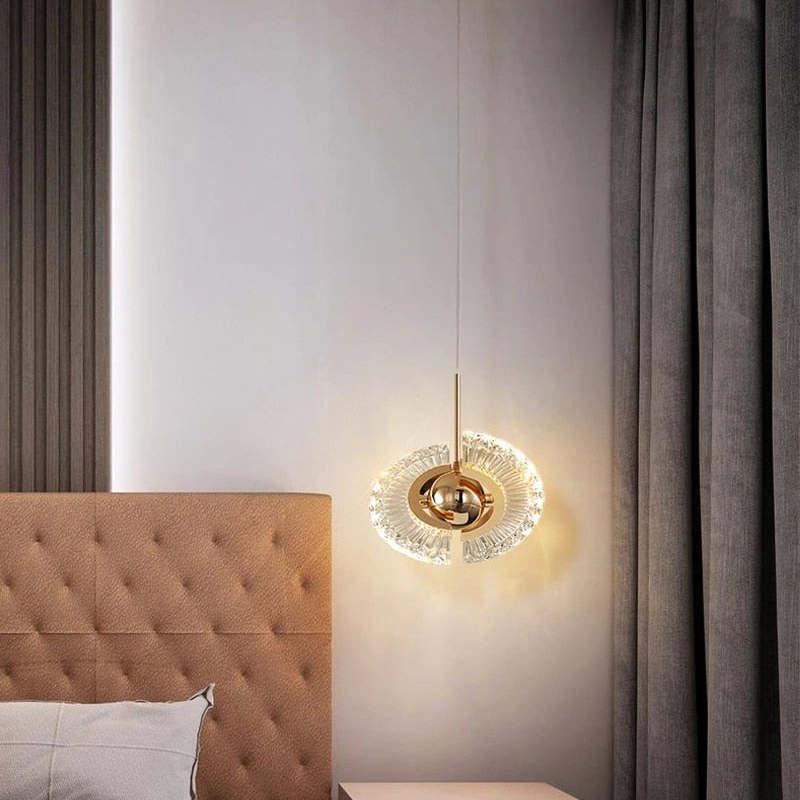 Kristy Nordic Luxury Fan Metal/Acrylic Pendant Light, Gold - Lumpaz