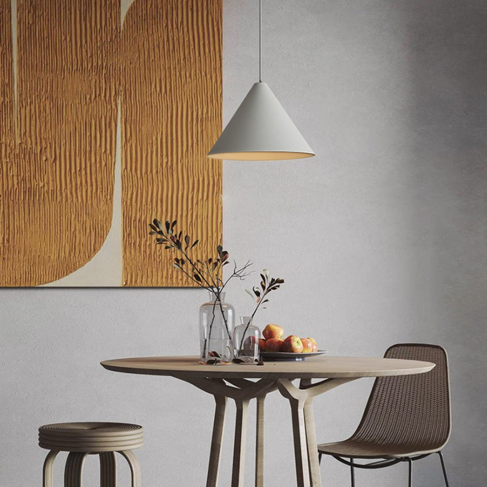 Carins Minimalist Cone Metal Pendant Light, Gray - Lumpaz