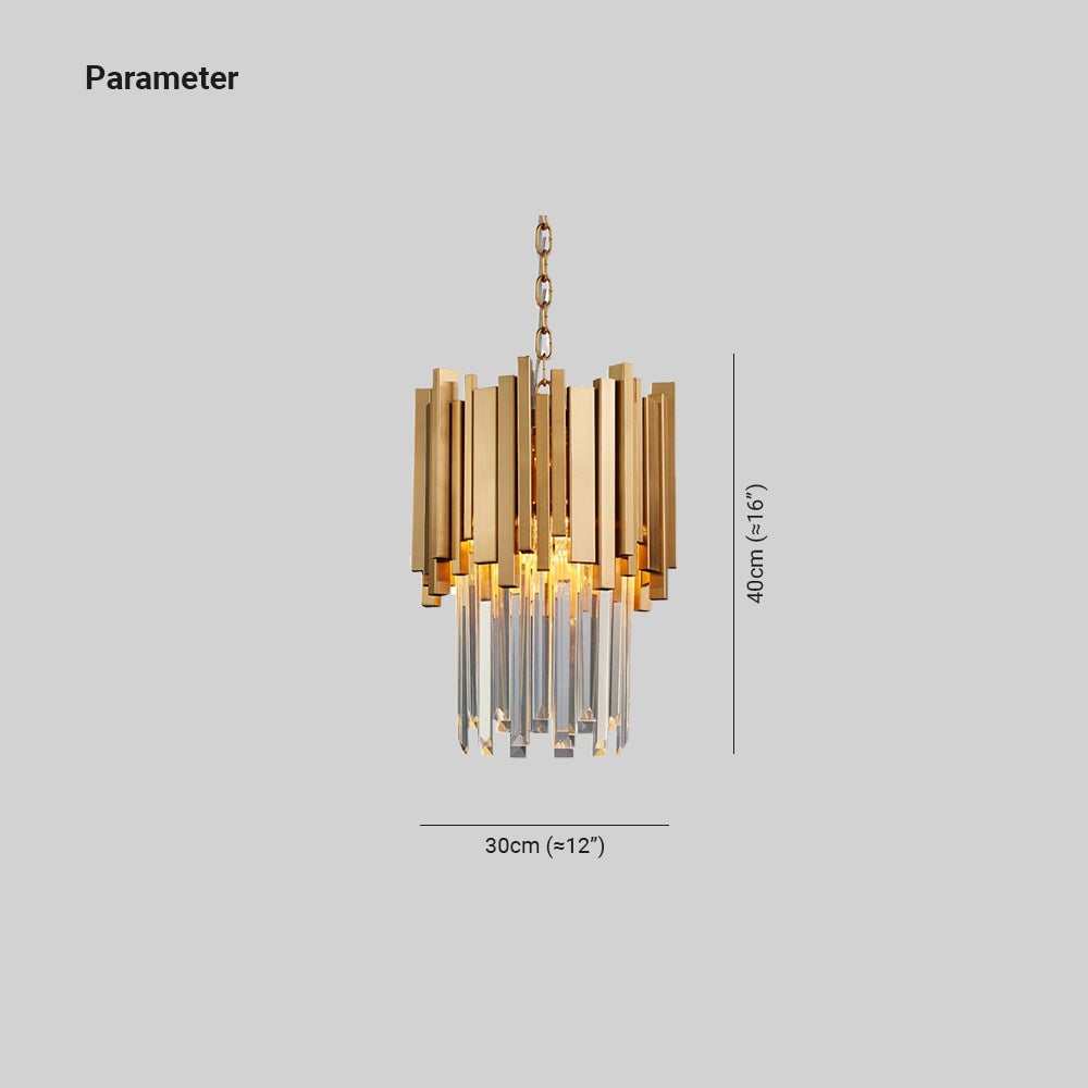 Kristy Modern Crystal Pendant Light, Gold & Chrome Living Room - Lumpaz