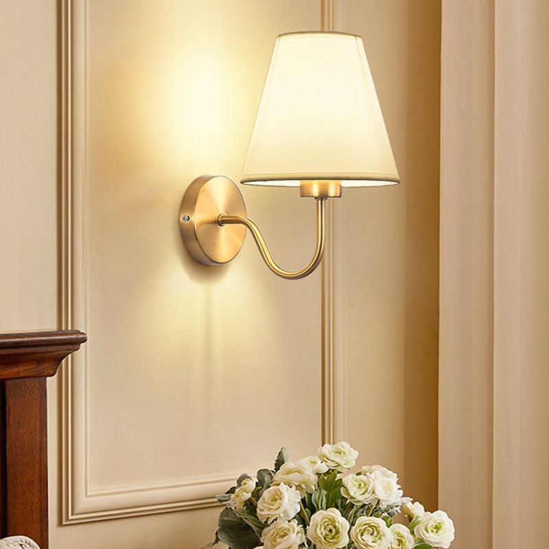 Eryn Nordic Fabric Metal Vanity Wall Lamp, Black/White/Coffee/Flaxen - Lumpaz