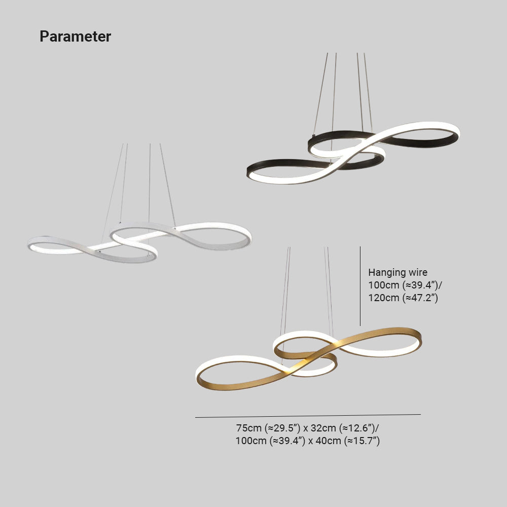 Modern Chandelier Linear Pendant Light Black Gold Dining Room - Lumpaz