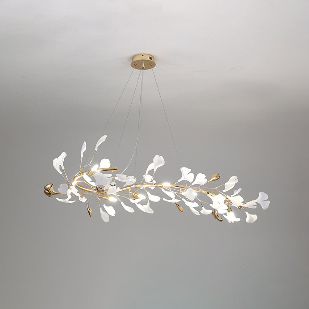 Olivia CeraAut Modern Art Deco Metal & Ceramic Chandelier, Gold - Lumpaz