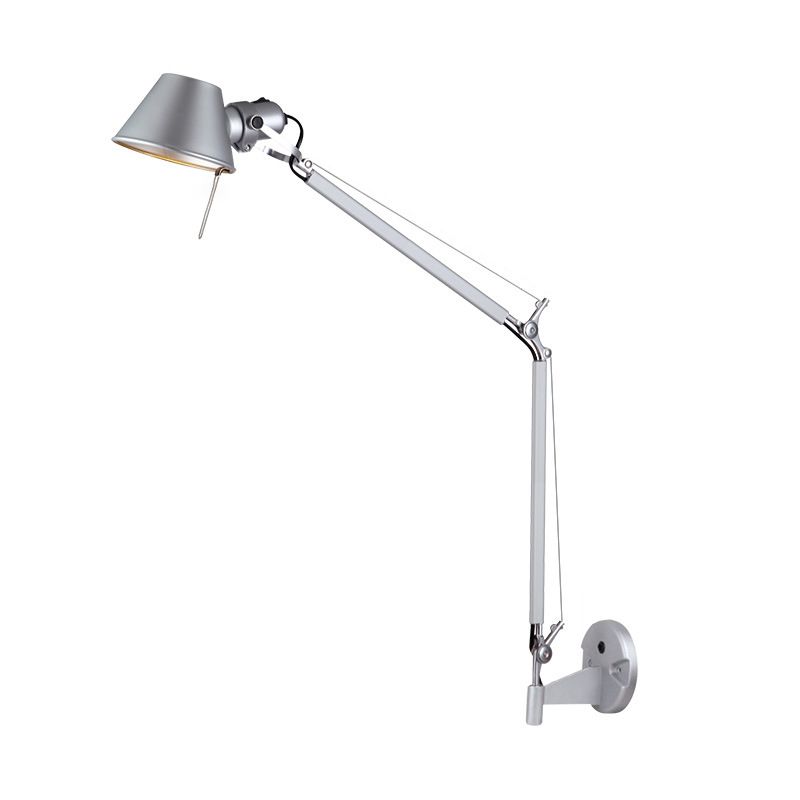 Brady Wall Lamp Dome Modern, Metal Adjustable, Silver, Living Room - Lumpaz