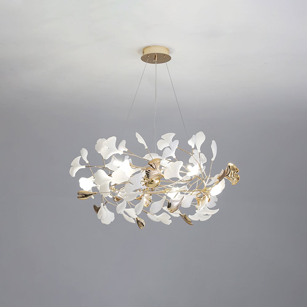 Olivia Modern Petal Shaped Metal Ceramic Chandelier Dining Room - Lumpaz