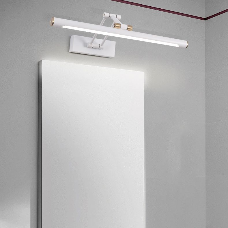 Edge Modern Adjustable Mirror Front Vanity Metal LED Wall Lamp, Black/White - Lumpaz