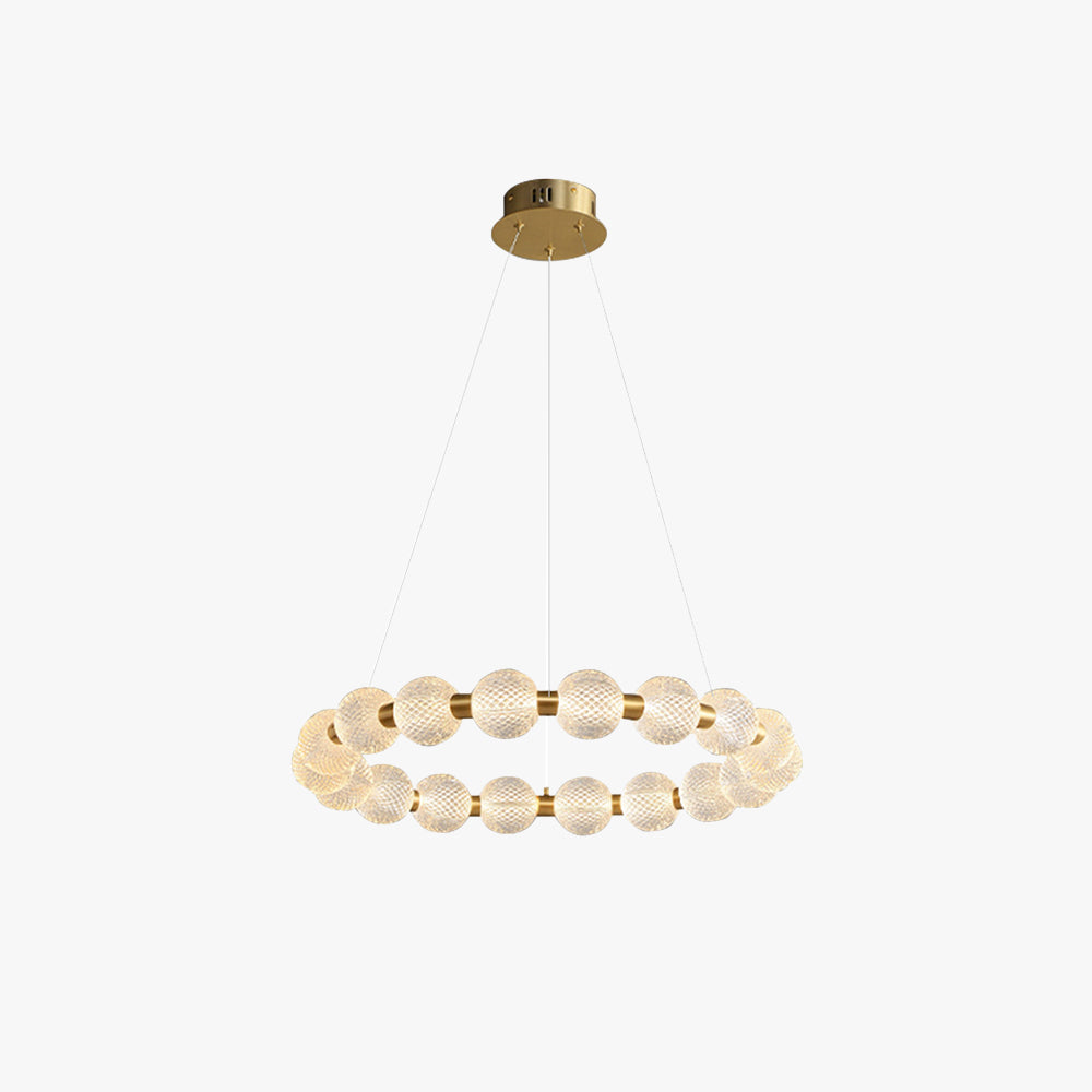 Marilyn Design Ring Metal Pendant Light, Gold, Aluminium/Acrylic - Lumpaz